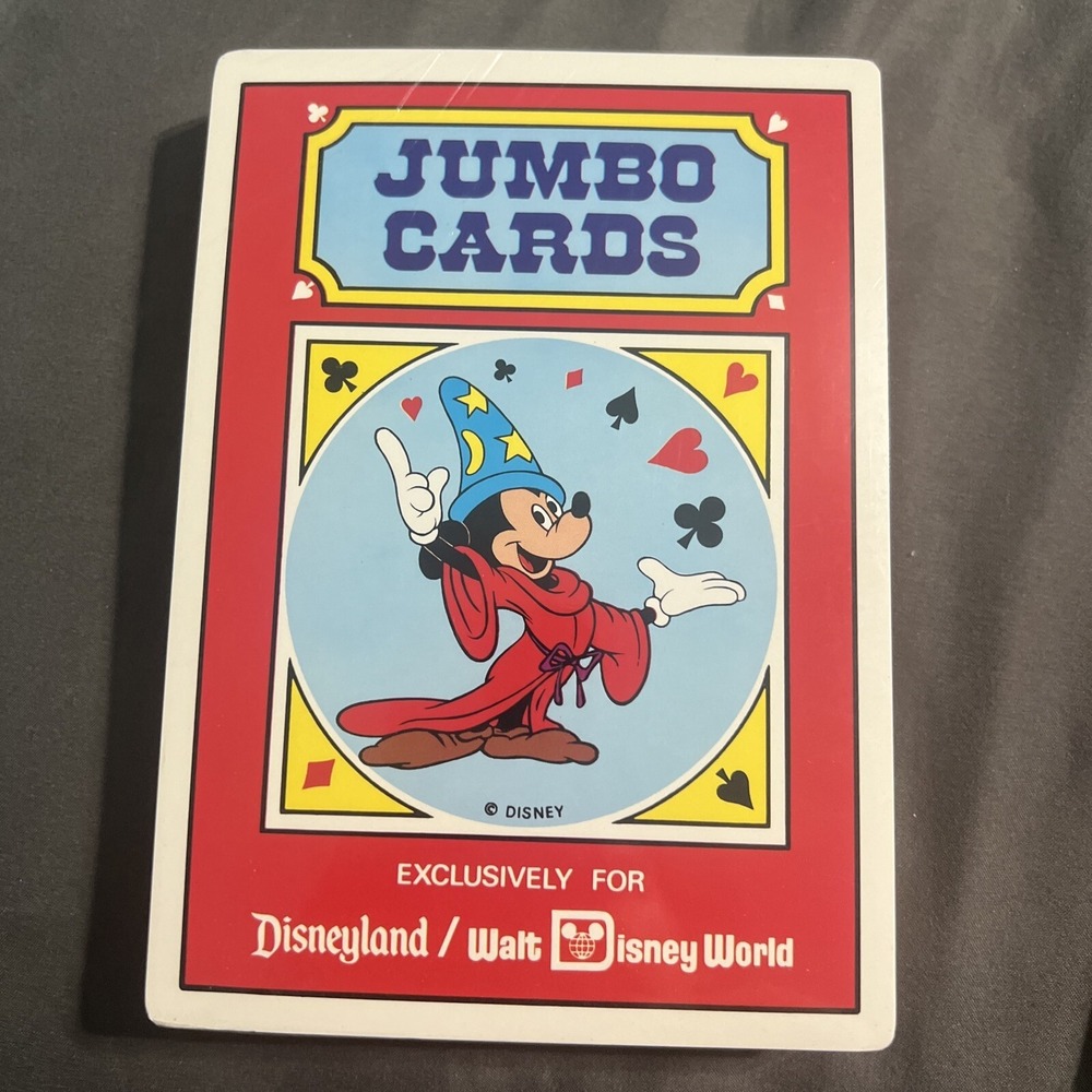 Vintage Walt Disney World Mickey Mouse JUMBO Playing Cards Disneyland Hong Kong